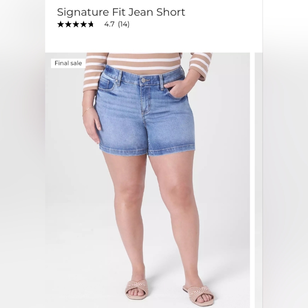 Lane Bryant, NWOT, Sz 16, Signature Fit Jean Short - Blue